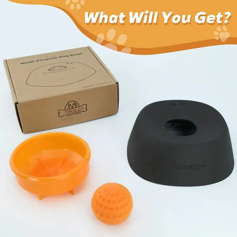 đŸTiworldâą Vet-Recommended Slow Feeder Bowl for Dogs & Cats - Interactive Anti-Gulping Pet Dish for Healthy Tummies