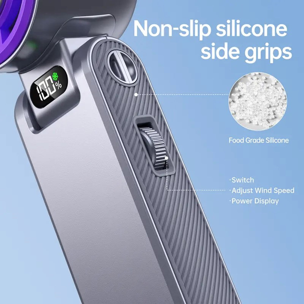 ❄️ 20°F Instant Cooling Handheld Fan | 199 Speeds, 5500mAh, 150° Foldable
