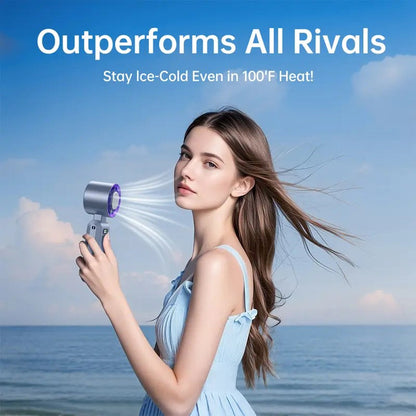 ❄️ 20°F Instant Cooling Handheld Fan | 199 Speeds, 5500mAh, 150° Foldable