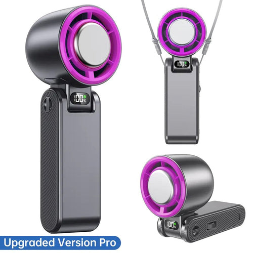 ❄️ 20°F Instant Cooling Handheld Fan | 199 Speeds, 5500mAh, 150° Foldable