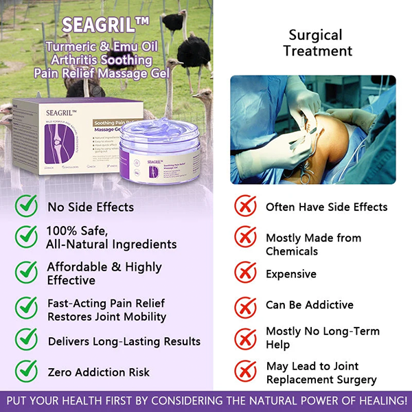 ✅[FDA-Registered & Clinical support] Official store: SEAGRIL® Turmeric & Emu Oil Arthritis Soothing Pain Relief Massage Gel(👨‍⚕️AAD Recommended)
