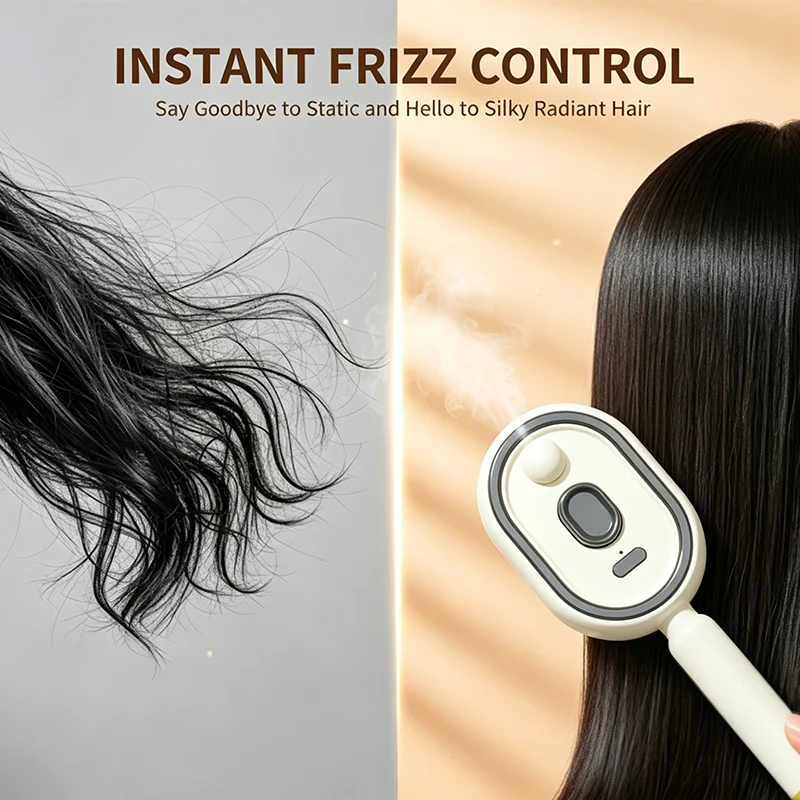 Anti-Knot & Anti-Frizz Brush Detangles, hydrates, and tames frizz in just a few minutes every day