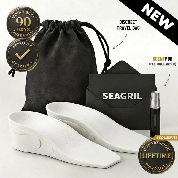 Up to 1.4 inches taller · All-day comfort · Nobody notices 3/4-length heel lift · Fits any shoe without sizing up